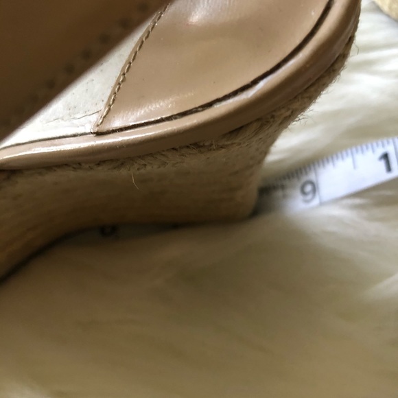 MICHAEL Michael Kors Leather Espadrille Slingback Peep Toe Heels Sz 7.5 - Picture 13 of 15